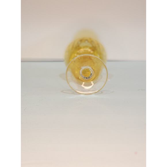 Vintage MCM Amber Glass Footed Vase 8" Tall Twisted Swirled Pedestal Clear Bud - Picture 3 of 3